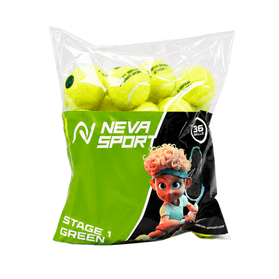 Теннисные мячи Neva Sport Green 36 мячей (пакет)​